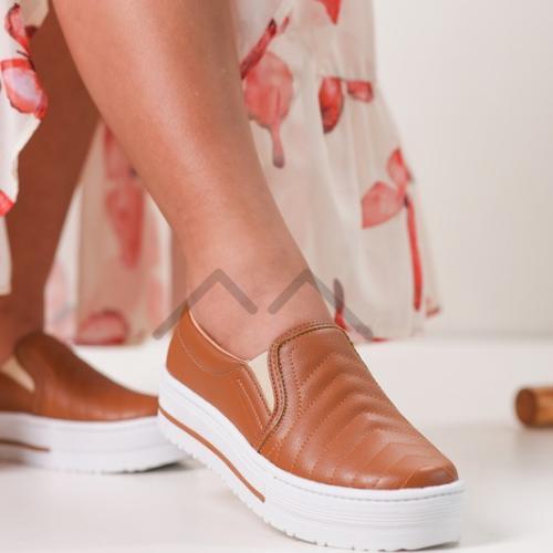 Tênis Slip-on Solado Branco Sapatênis Sapato Feminino Sapatilha