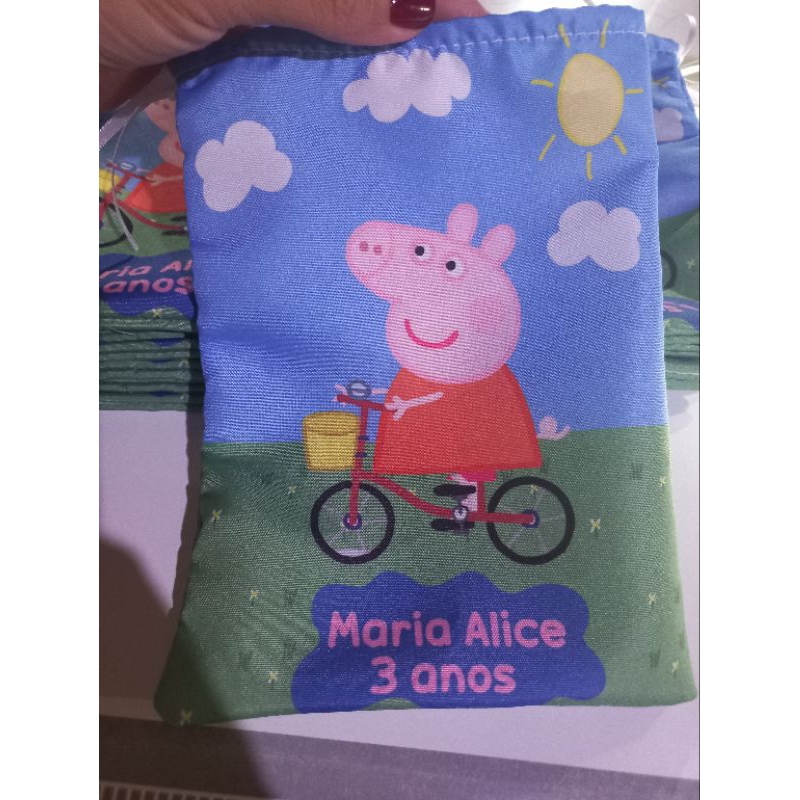 Saquinho Surpresa personalizado Peppa Pig 14x19cm em Oferta na Shopee
