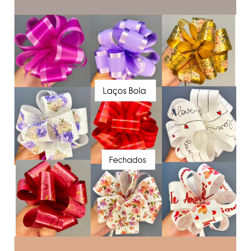 kit 20 laços Bola cor variada, cores sortidas