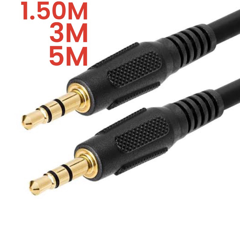 Cabo Audio Auxiliar P2 X P2 Estereo Dourado 1.50M 3M 5M em Oferta na Shopee
