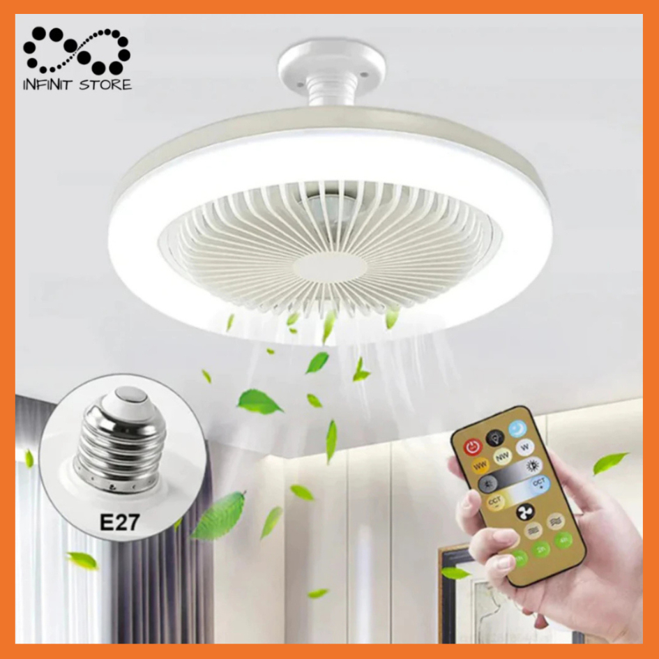 Ventilador Luminária De Teto LED Articulável Bivolt Com Controle