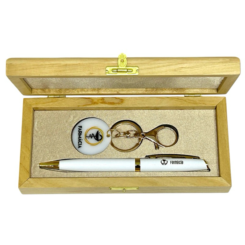 Kit Caneta Farmácia c/ Estojo Madeira Presente Formatura Farmacêutica+Nome+Carga Extra+Kit Presente em Oferta na Shopee