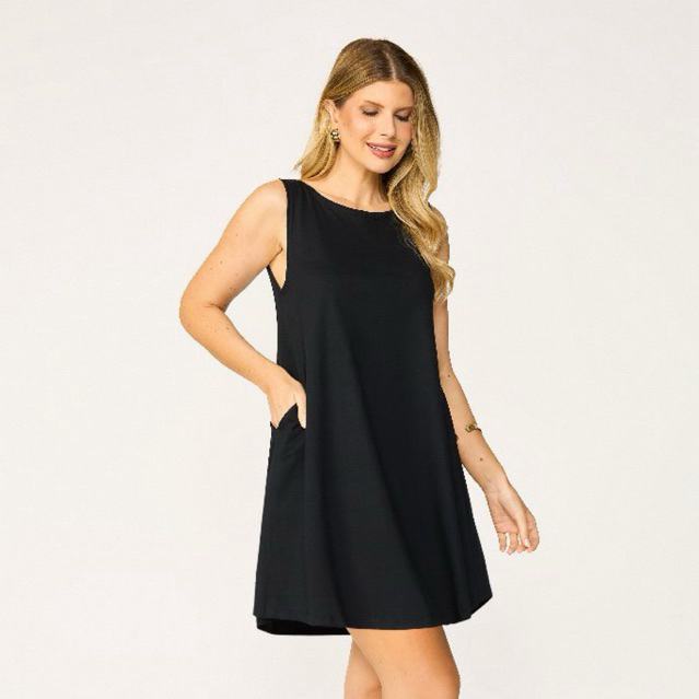 Vestido Feminino Regata Com Bolso Casual Curto Tribo Livre em Oferta na Shopee