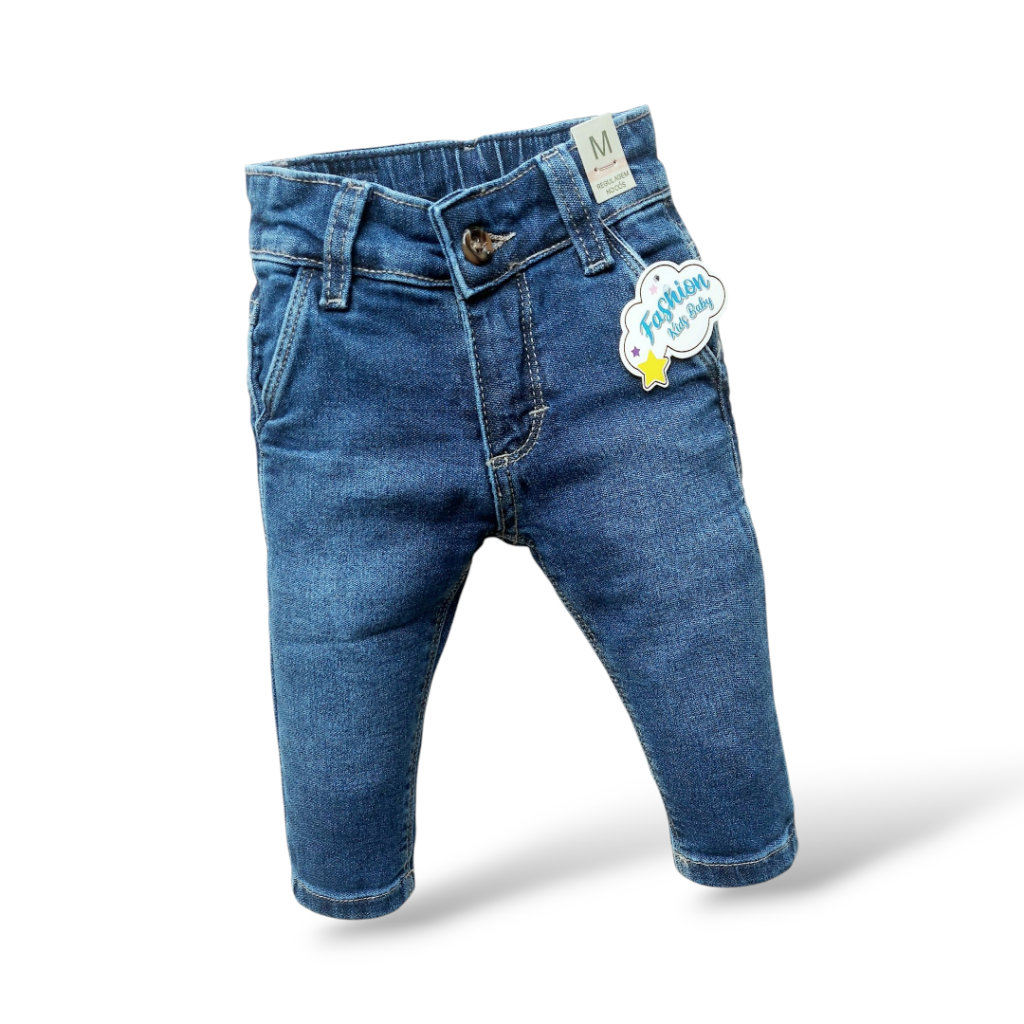Roupa Infantil Calça Jeans Estilosa com Elastano Bebê Menino