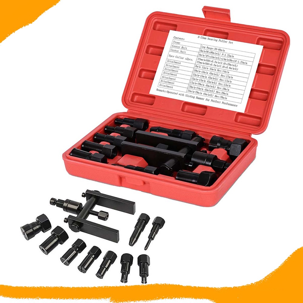 Conjunto de extrator de rolamento interno de 10 peças 8-25MM ferramenta de remoção de rolamento interno de furo cego