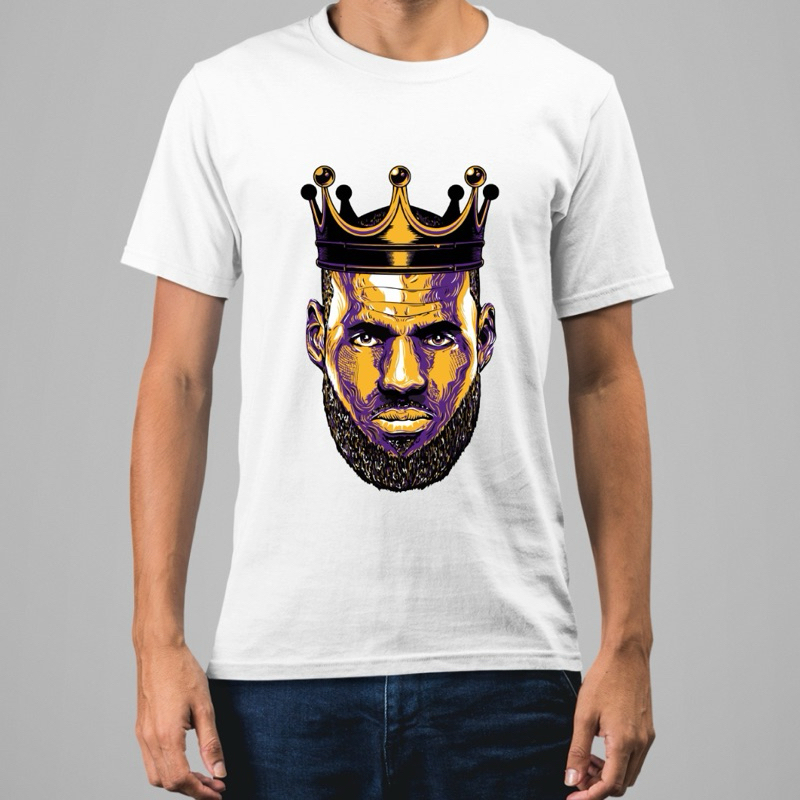 Camiseta Masculina LeBron James NBA Playoff Algodão Blusa King James Lakers Luka Doncic