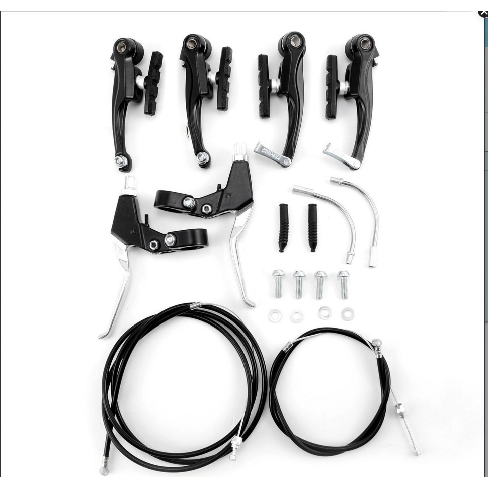 kit Freio V-brake de Alumínio Preto para bicicleta Bike Com Manete E Cabos completo em Oferta na Shopee