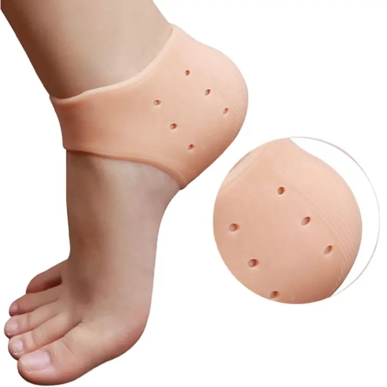 Par de Meia Palmilha Silicone Gel Protecao Ortopedica Esporão Calcanhar Fascite Tamanho Unico pronto entrega