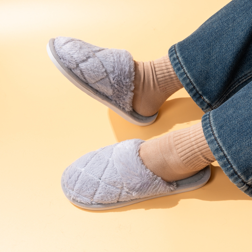 Pantufa Chinelo De Casa Feminina Adulta Pelúcia Confortável FTX3553PU