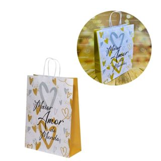 10~40 SACOLA KRAFT  MAIOR AMOR G 23,5 X 10 X 31,5 MÃES E NAMORADOS (LC) - REF:2743 em Oferta na Shopee