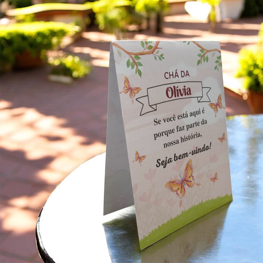 Kit com 10 Centros de Mesa - Enfeites de Agradecimento para Chá de Bebê Jardim encantado/ jardim borboletas