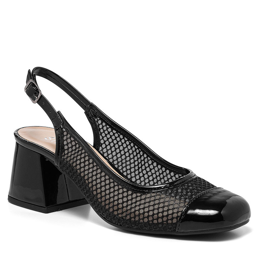 Scarpin Feminino Slingback Stessy Tela Sapato Boneca Salto Grosso Confortável Original Moda Leve em Oferta na Shopee