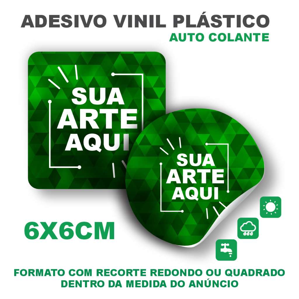 475 Etiquetas Adesivas 6X6 CM Personalizadas - Adesivo em vinil com recorte - brilho/fosco/transparente - Com sua arte em Oferta na Shopee