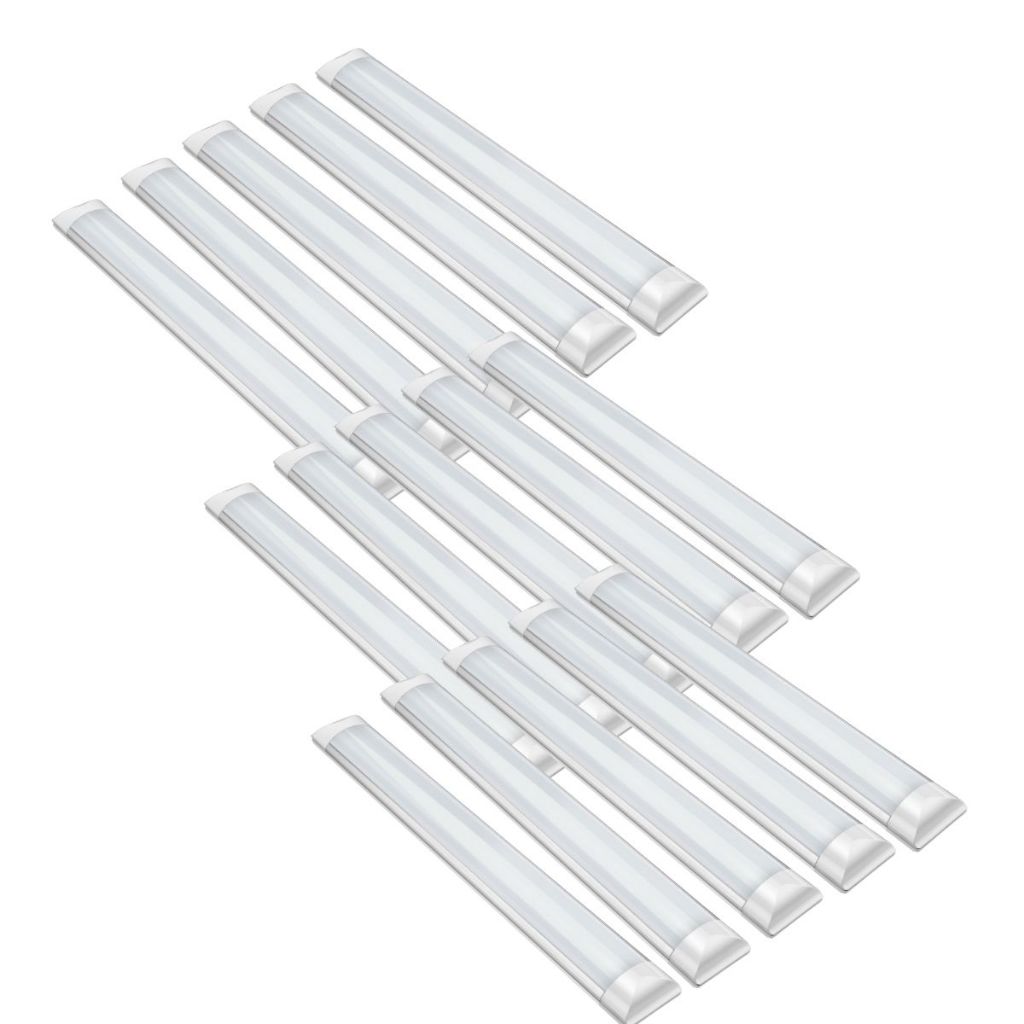 Kit 15 Luminárias Tubular Flat 120cm Led 36w Sobrepor Slim Calha - Elgin em Oferta na Shopee