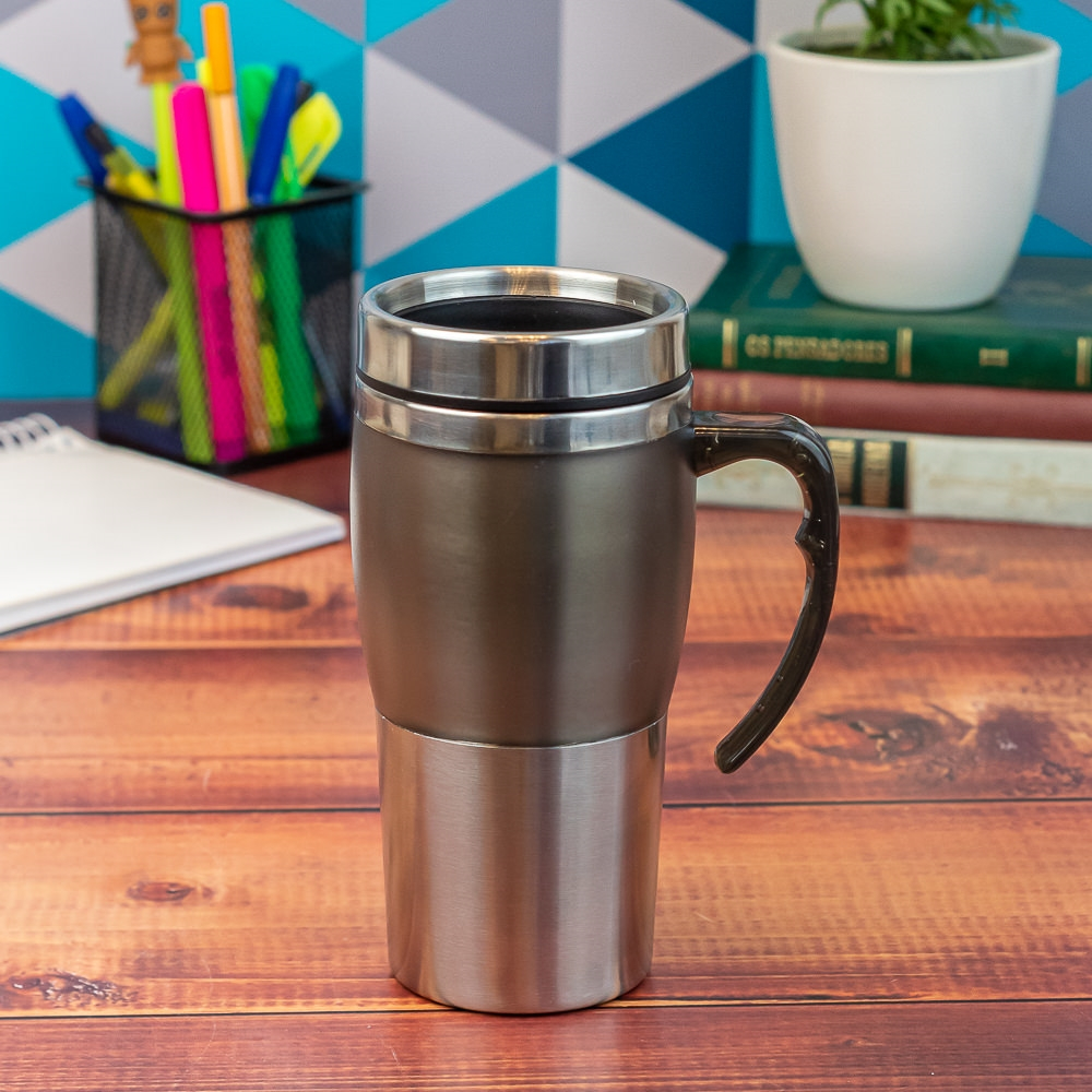 ☕ Caneca Térmica em Aço Inox 400ml com Tampa – Coffee Time - Quente e Frio - Chá e Bebidas Frias