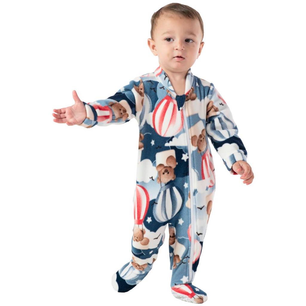 Pijama Macacão Vrasalon Ursinho Balão Azul Claro Cód: 83