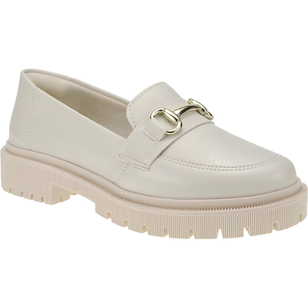 Mocassim Tratorado Feminino Bico Redondo com Enfeite Corrente ABS 026-005 - Women Shoes