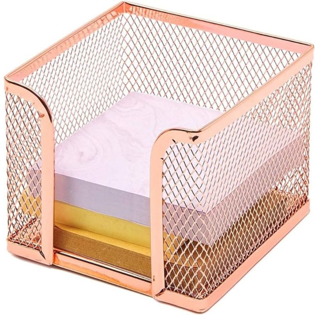 Organizador Porta Papel de Metal Quadrado Malha Escritório Escolar Folha Bloco de Notas em Oferta na Shopee