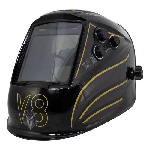 Máscara de Solda Automática Profissional 8K V8 Brasil Cor Preto Liso Ajuste de Sensibilidade - Home & Living