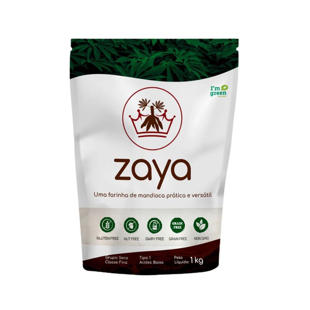 Farinha Zaya Flour Mandioca Sem Glúten Multiuso Vegana 1kg e/ou 500g
