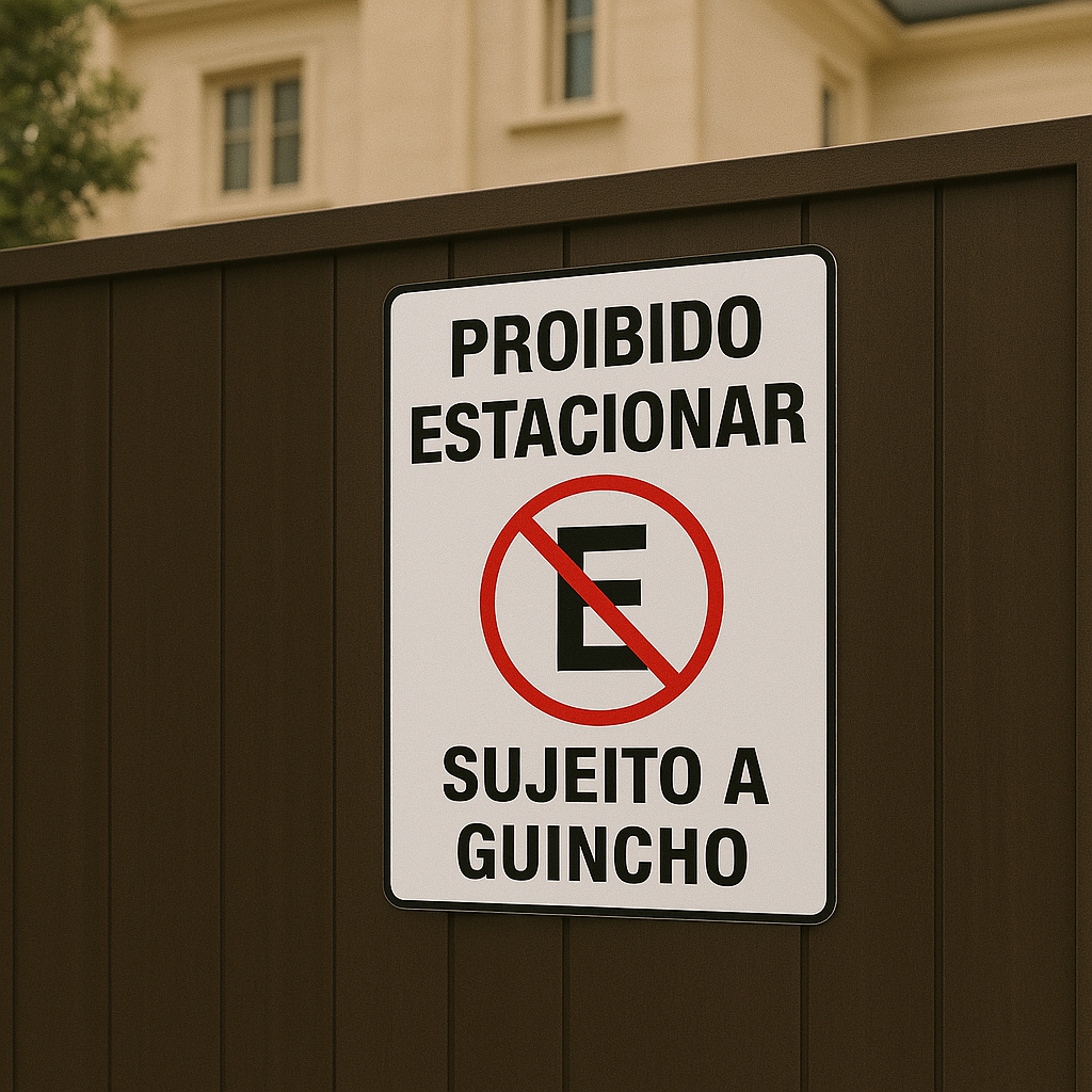 Placa De Pvc Proibido Estacionar Sujeito A Guincho 21 x 27