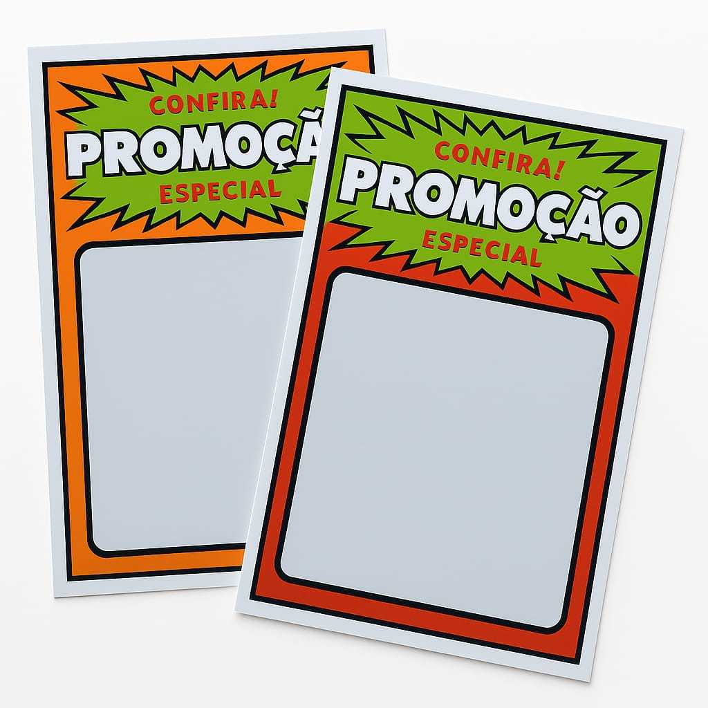 Cartaz Confira Promoção Especial Grande Comércios Etiquetas Placas 48 x 33 Imagem Meramente Ilustrativa Cores Neon