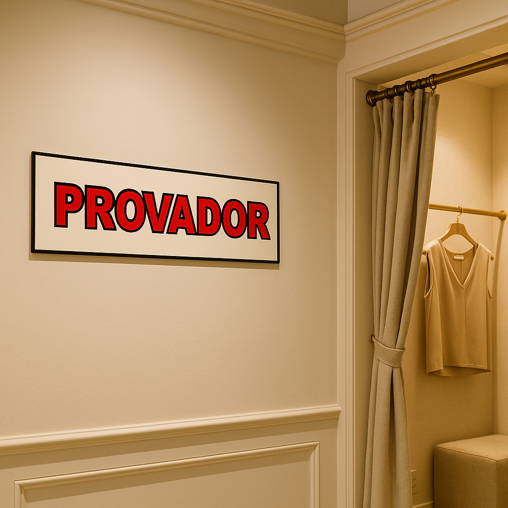 Placa de Sinalização para Provador em pvc Decoração 30 x 10 Comércio Loja Imagem Meramente Ilustrativa
