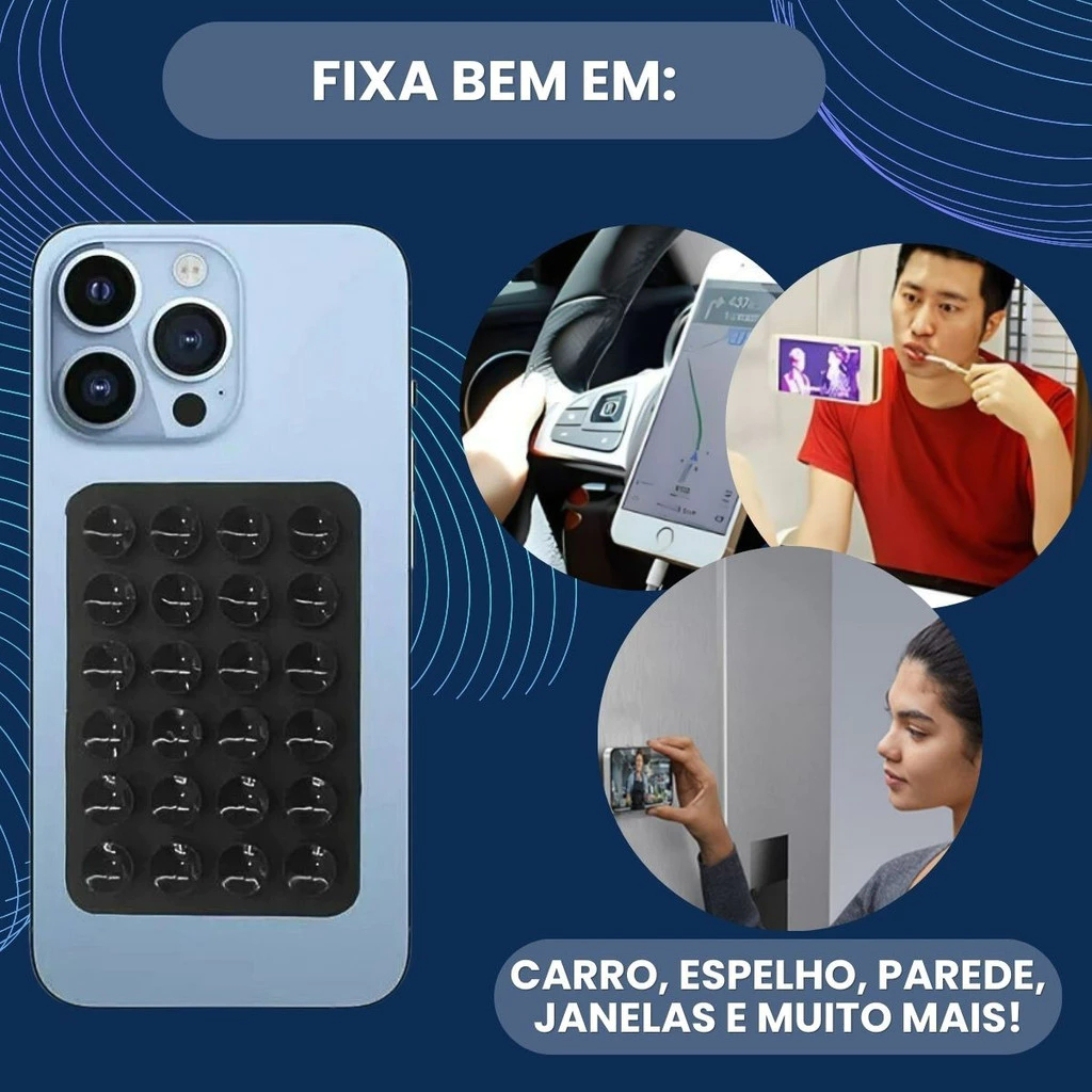 KIT/3 KIT /6 KIT/10 -capinha Ventosa adesiva silicone Para Celular Superfície lisa cores variadas