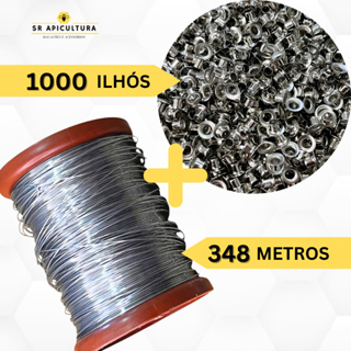 Kit Rolo Arame Aço Inox 348m + 1000 Ilhós Quadros Apicultura Caixilhos Melgueira Colmeias em Oferta na Shopee