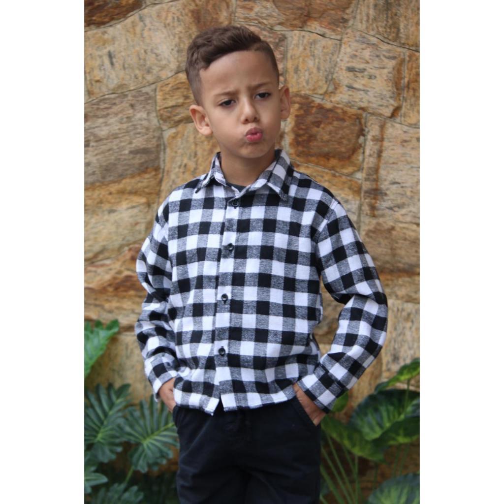 Camisa Xadrez Infantil Juvenil Flanelada Manga Longa – Tamanho 1 ao 10 - ENVIO IMEDIATO !!!