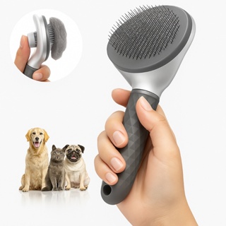 Escova Tira Pelos PET Cães e Gatos Autolimpante Profissional com Botão de Limpeza Cerdas Emcapadas em Oferta na Shopee