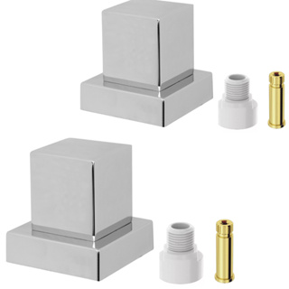 Kit 2 Acabamento Registro Quadrado Metal Cromado Prata Fabrimar em Oferta na Shopee