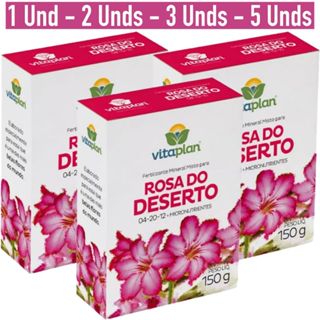 Adubo Fertilizante p/ Rosa do Deserto c/ 150g (Und/Kit) VITAPLAN em Oferta na Shopee