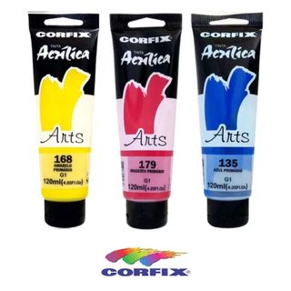 Tinta Acrílica Arts Corfix 120ml G1 - Desenvolvida para artistas que procuram uma tinta acrílica versátil