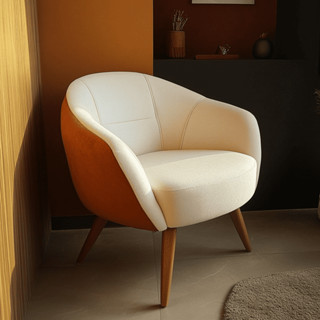 Poltrona Decorativa Lérida Para Recepção De Salões E Escritórios Com Pés Palitos