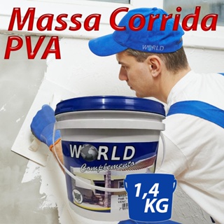 Massa corrida PVA 900ml 1,4kg Parede Alvenaria reboco concreto gesso fibrocimento World Tintas em Oferta na Shopee