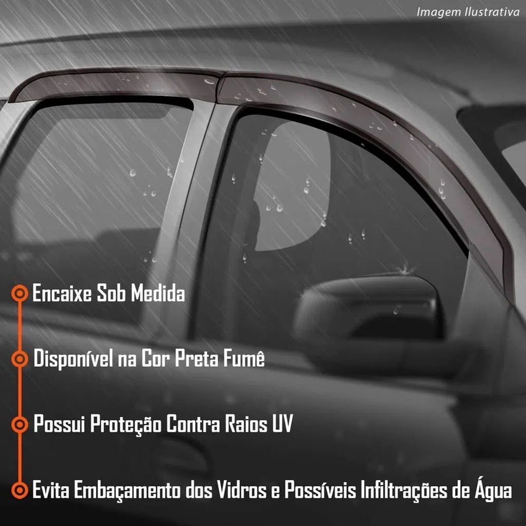 CALHA DE CHUVA DEFLETOR/ SANDERO 2008 ATÉ 2013 4 PORTAS REF:11003 — imagem 2 de 2