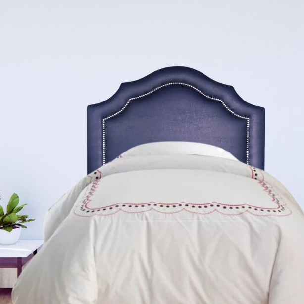 Cabeceira Provençal Corino Azul Marinho com Tachas Prateadas