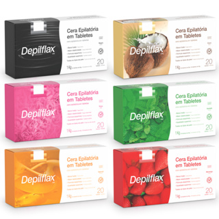 Depilflax Cera Quente Depilatória 1Kg 20 Unidades Fragrância Natural Coco Negra Hortelã Rosa Morango em Oferta na Shopee