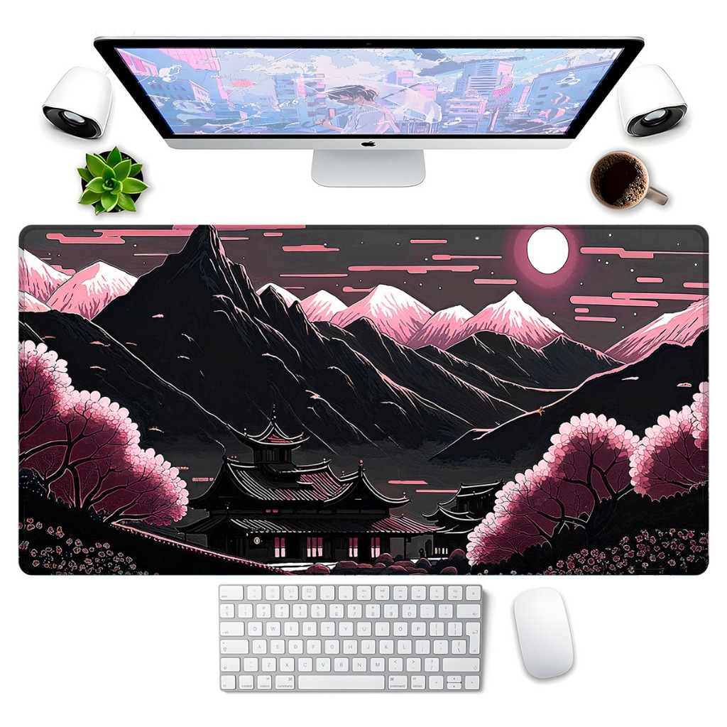 Mouse Pad Vários Tamanhos Desk Pad Borda Costurada Estampa Oriental Japonesa em Oferta na Shopee