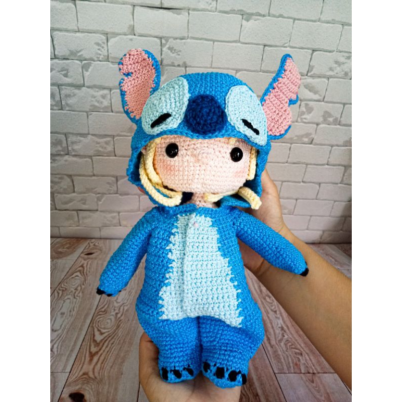 Boneca Stitch Amigurumi de Crochê Lilo e Stitch | Personagem Filme Disney Decoração Quarto Geek Infantil