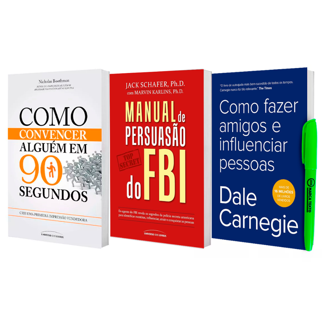 Livros Como Fazer Amigos e Influenciar Pessoas + Manual de Persuasão do FBI + Como Convencer Alguém em Oferta na Shopee