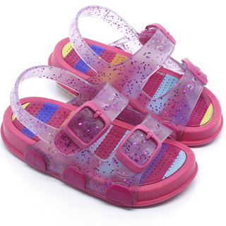 Sandália Infantil Plugt Menina Confortável Transparente Glitter Listras Pink Macia Leve Original em Oferta na Shopee