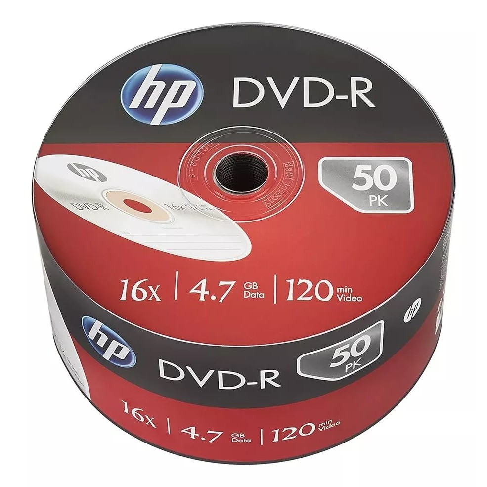 Disco Virgem Dvd-r Hp De 16x Por 50 Unidades