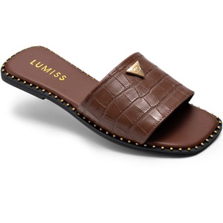Sandália Feminina Rasteira Lumiss Bico Quadrado Confortável Juta Marrom em Oferta na Shopee