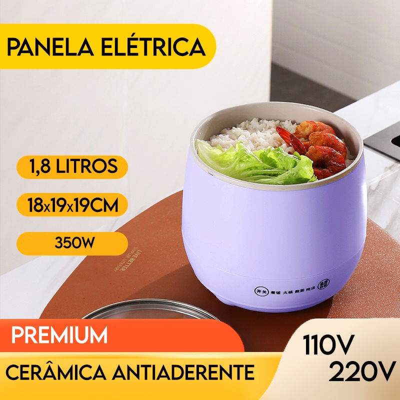 Panela De Arroz Elétrica Antiaderente 350W 1,8 Litros 110V / 220V 1ª Linha PREMIUM em Oferta na Shopee