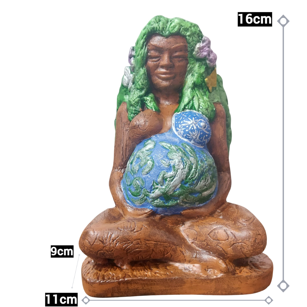ESTATUETA DEUSA GAIA TERRA 16cm DECORAÇÃO ESTÁTUA GESSO GREGA ROMANA WICCA MÃE TERRA