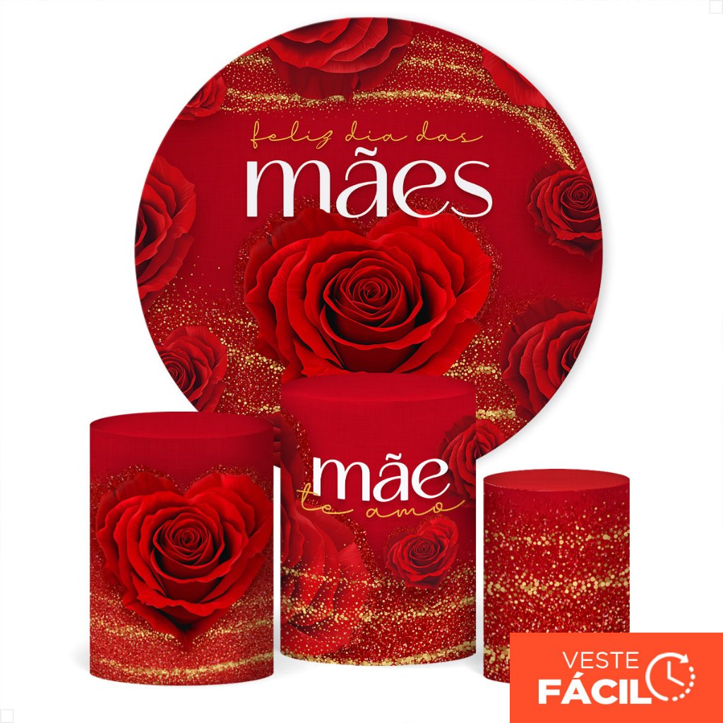 Kit Capa Painel Redondo e Cilindro Festa Dia das Mães Veste Fácil Decoração Sublimada – KIT-2632 em Oferta na Shopee