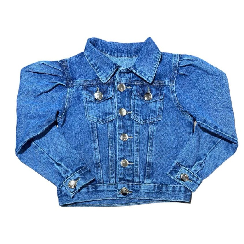 Jaqueta jeans feminina infantil e juvenil coleçao de inverno