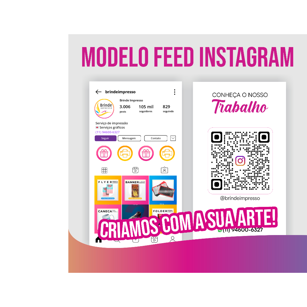 CARTÃO FEED INSTAGRAM PERSONALIZADO